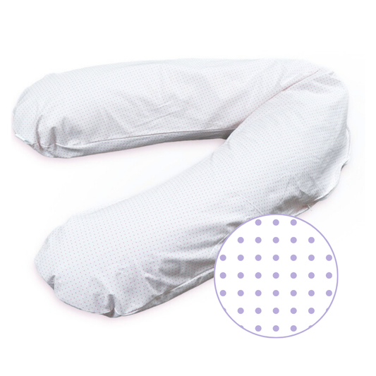 Beli jastuk sa sivim tufnicama za trudnice i dojenje bebe